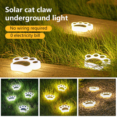 Solar Cat Paw Garden Lights – Eco-Friendly Lawn Glow for Night Charm